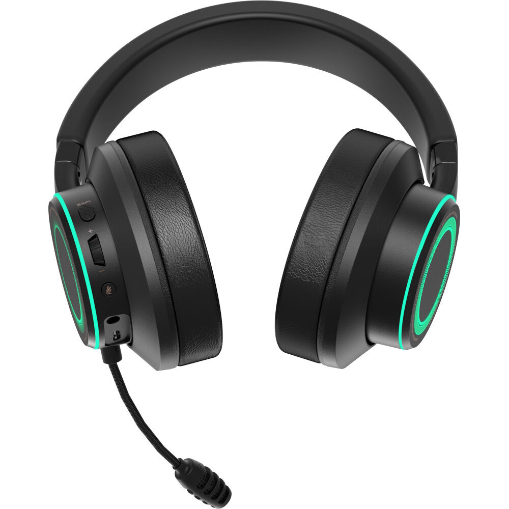 Наушники проводные Creative Labs SXFI Gamer, накладные, съемный микрофон, RGB подсветка, длина кабеля 2 м, USB Type-C, jack 3.5 мм, Black (51EF0880AA000) Наушники проводные Creative Labs SXFI Gamer, накладные, съемный микрофон, RGB подсветка, длина кабел...