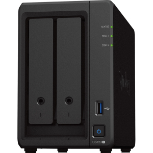 Сетевой накопитель (NAS) Synology DiskStation DS723+ AMD Ryzen R1600 (2.60-3.10GHz), 2GB DDR4, 2x3.5...